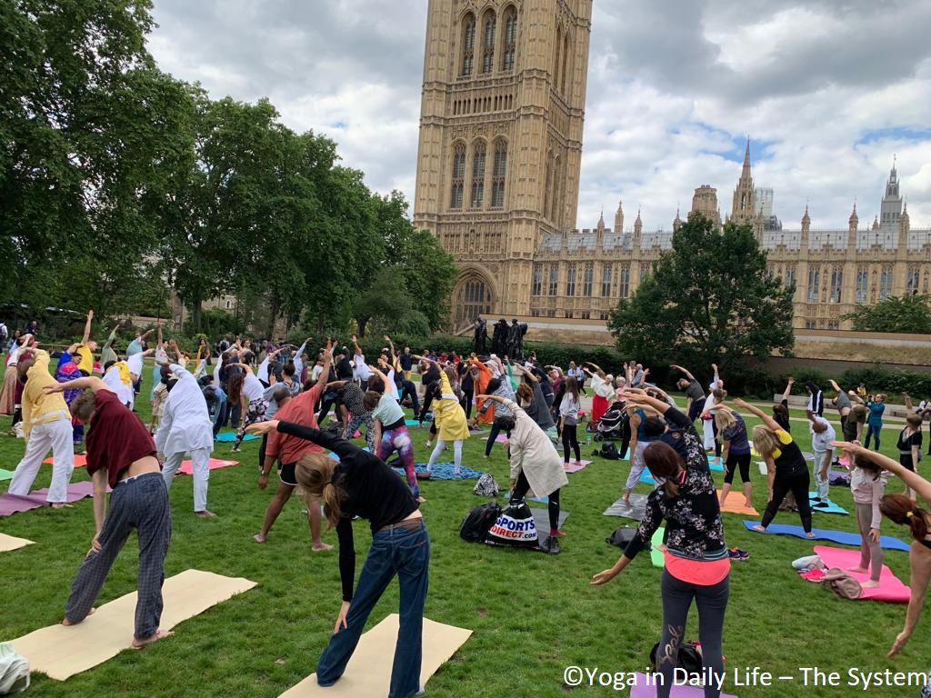 2019 06 21 IDY London Victoria Tower Gardens Vishwaguruji leads asanas